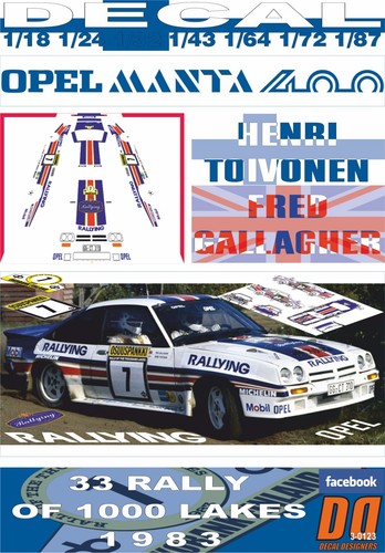 Decal opel manta 400 - decal, rothmans