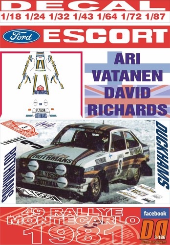 Decal ford escort 1800 - 1800, mk