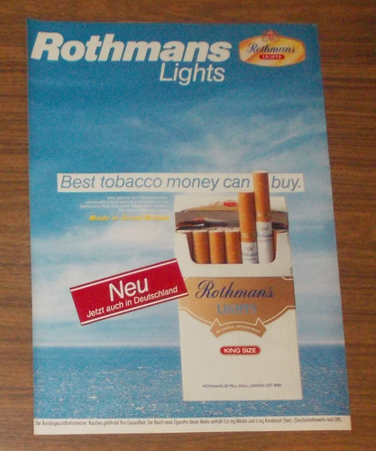 Seltene werbung rothmans light - rothmans,